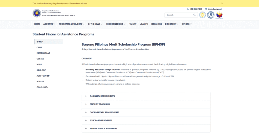 CHED Bagong Pilipinas Merit Scholarship BPMSP 2026 for Top 5 Senior High School Graduates