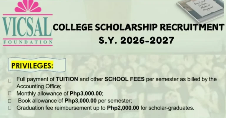Vicsal Foundation Scholarship 2026-2027: How to Apply & Requirements