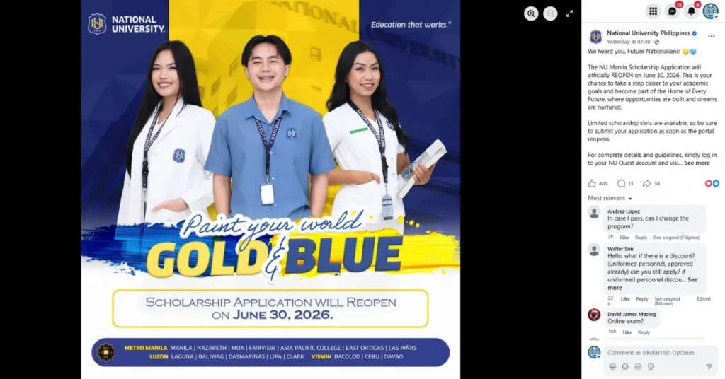 NU Manila Scholarship